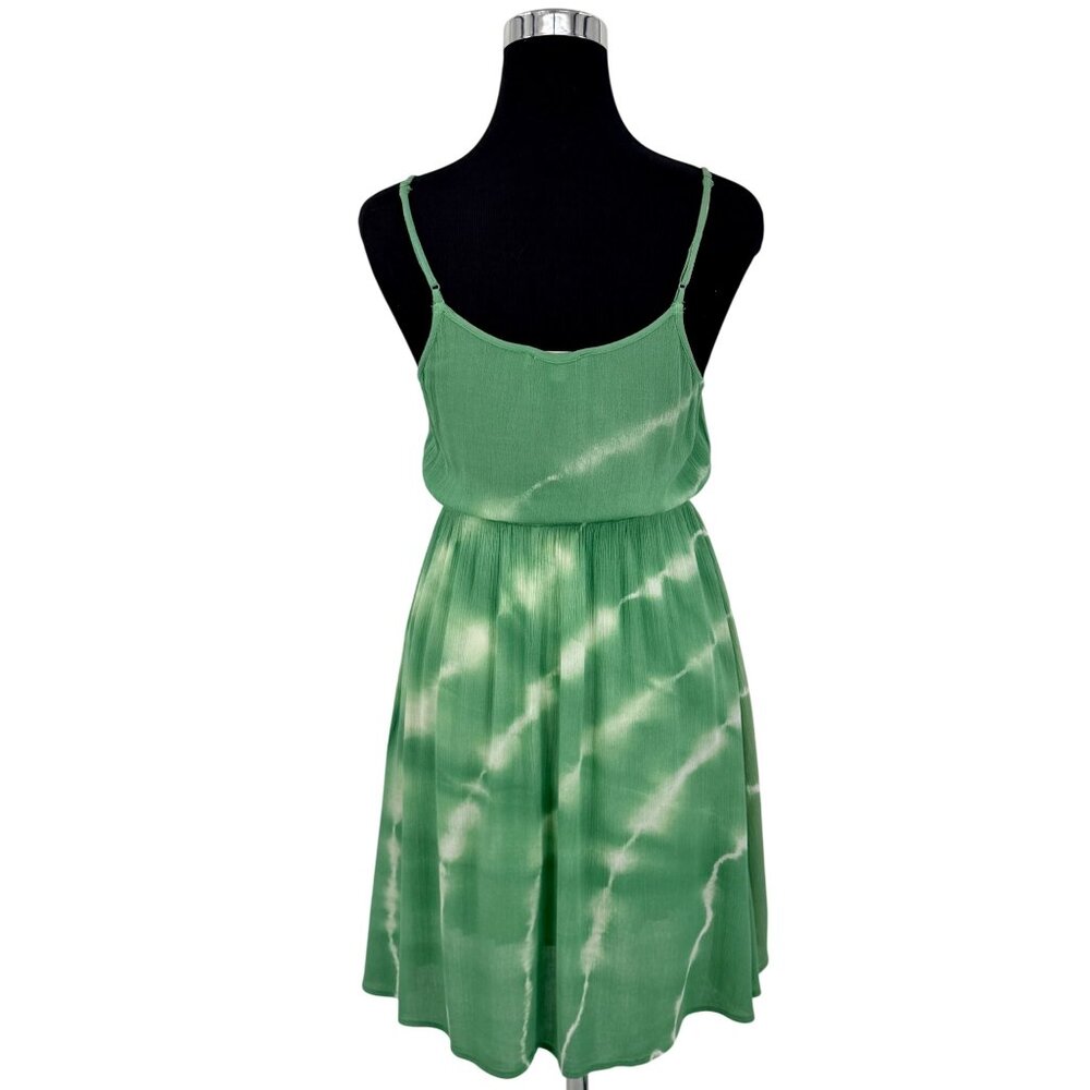NWOT Green Crochet Tie Dye Mini Slip Dress S | Boho Grunge Fairycore Whimsigoth - Picture 6 of 16